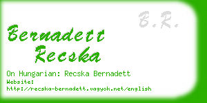 bernadett recska business card